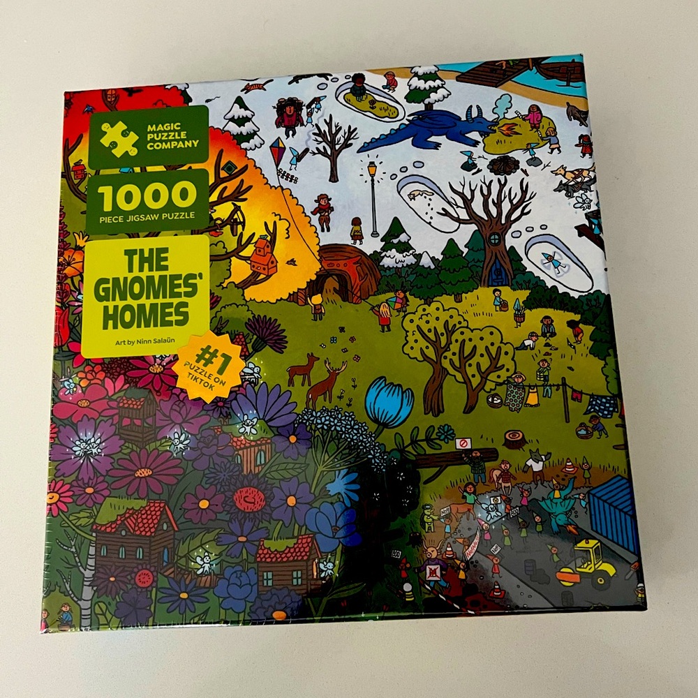 NEW MAGIC PUZZLE COMPANY The Gnomes' Homes Jigsaw Puzzle - 1000 Pieces
